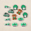 Wholesale 20pcs Cartoon Four Leaf Clover St. Patrick's Day Decoration Highland Cow Silicone Beads