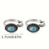 Wholesale Fashion Retro Turquoise Bohemian Style Oval Earrings