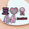 Wholesale Pink Series English Quotes Love Billboard Geometric Brooch