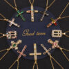 Wholesale Colorfulful Zircon Men's and Women's Cross Necklace Niche Design