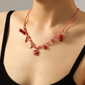 Wholesale Red House Heart Necklace