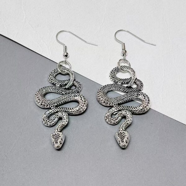 Wholesale Alloy Python Ancient Silver Earrings Jewelry Halloween Earrings