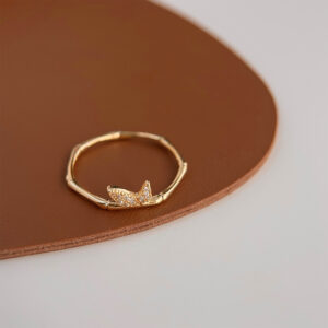 One size fits all bamboo zircon ring