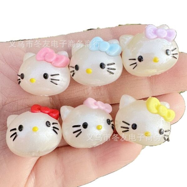 Wholesale 10pcs Colorful Cartoon Cat Head Bow Acrylic Beads OLY Exclusive