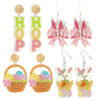 Wholesale Cute Easter Bunny Egg Pink Bow Earrings