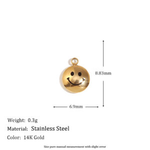 Smiley face pendant-gold