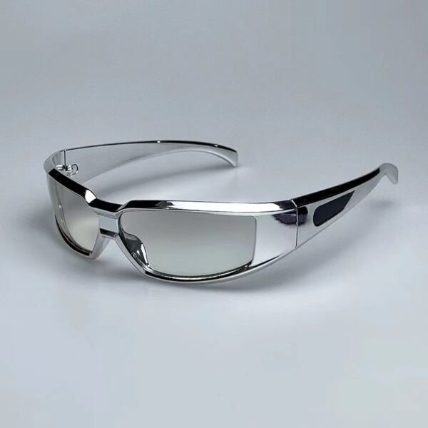 Wholesale Silver Light Technology Style Square Reflective Silver Frame Glasses