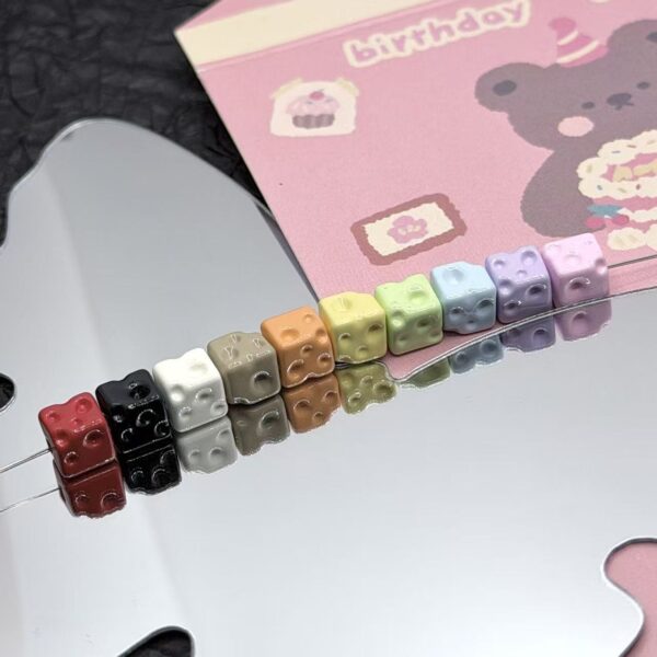 Wholesale Alloy Cheese Block Square Colorful Alloy Beads Accessories DIY Accessories
