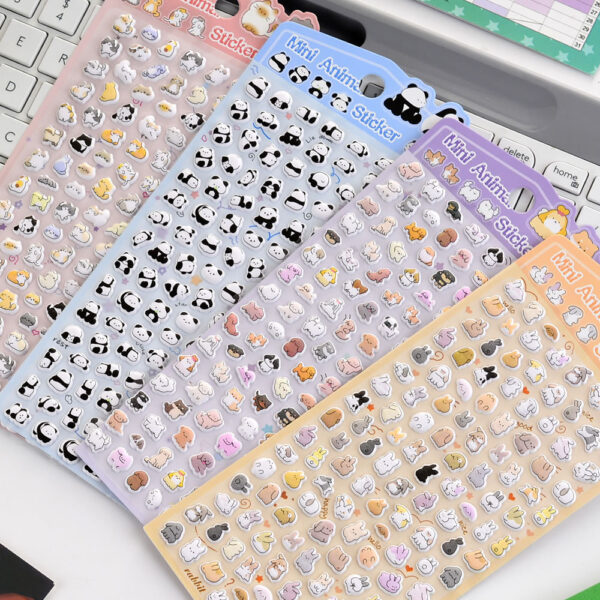 O1CN01hePIBH21oiDteK4Zk_2215698677032-0-cib Wholesale Cute animal pattern panda 3D bubble stickers for children and girls, water bottle stickers, phone case stickers.