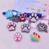 Wholesale Random 100pcs Colorful Dog Claw Footprint Cartoon Focal Beads
