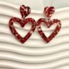 Wholesale Valentine's Day Acrylic Love Peach Heart Earrings