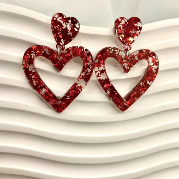 Wholesale Valentine's Day Acrylic Love Peach Heart Earrings