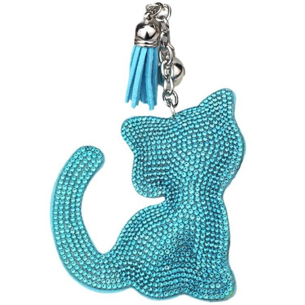 O1CN01hftnae2Jx6Uv03UMx_2922119487-0-cib Wholesale Velvet Diamond Loving Cat Cute Keychain Tassel Small Gift