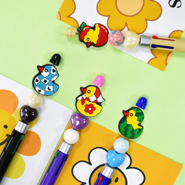 O1CN01hgBmWV1FAm9BGq7DX_2202392830447-0-cib Wholesale Cartoon Little Yellow Duck Series Bead Pen Beads Loose Beads PVC Soft Rubber