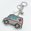 Wholesale Diamond-Encrusted Ambulance Keychain Creative Accessories