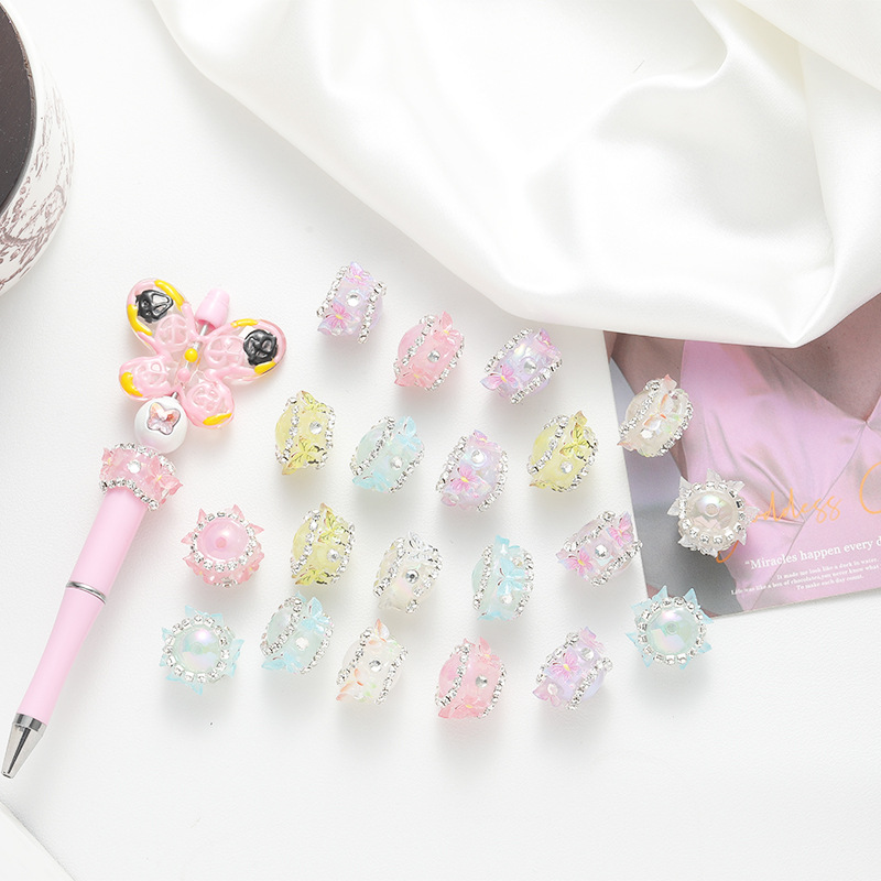 Wholesale Butterfly Flower Beads Acrylic Beaded DIY Handmade Material