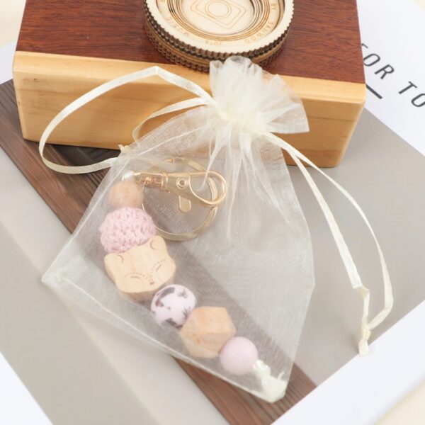 Wholesale Animal Wood Bead Keychain