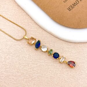 Xl5173 oval water drop necklace gold