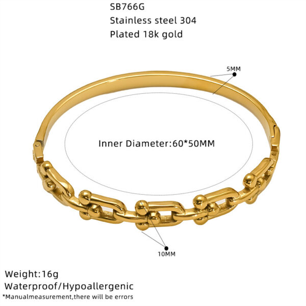 Wholesale gold-plated zircon bracelet stainless steel luxury temperament clasp bracelet