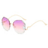 Wholesale Frameless cutting edge inlaid with diamonds Women Sunglasses