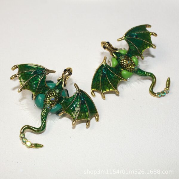 Wholesale 10pcs Enamel clay inlaid with diamond dragon animal beads