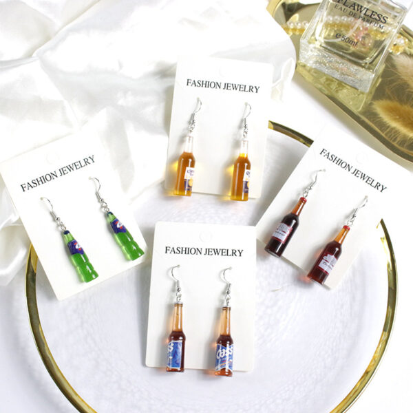 Wholesale Various colored wine bottle earrings