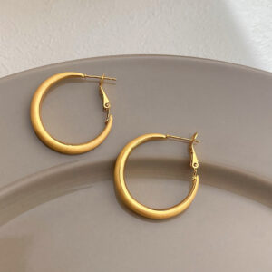 Brushed earrings - diameter 3cm