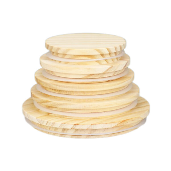 Wholesale Shandong Jihuo Handmade Wax Container Candle Holder Made of Pine and Bamboo with Silicone Ring Sealing Lid, Solid Wood Handmade