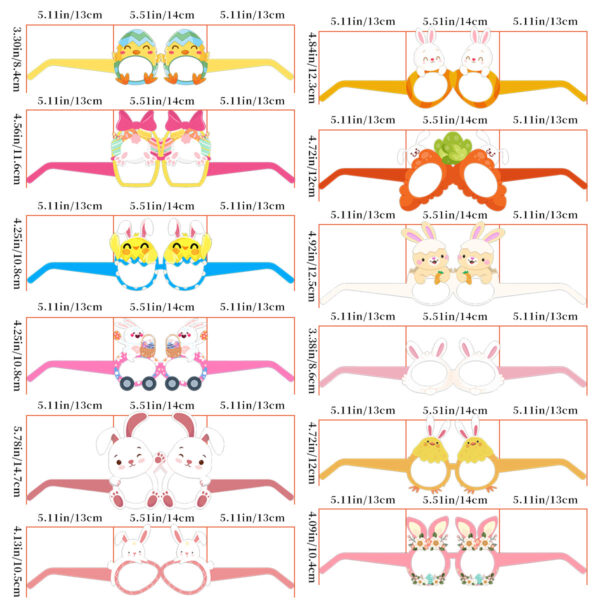 Wholesale Easter Dress Up Photo Paper Rabbit egg Glasses