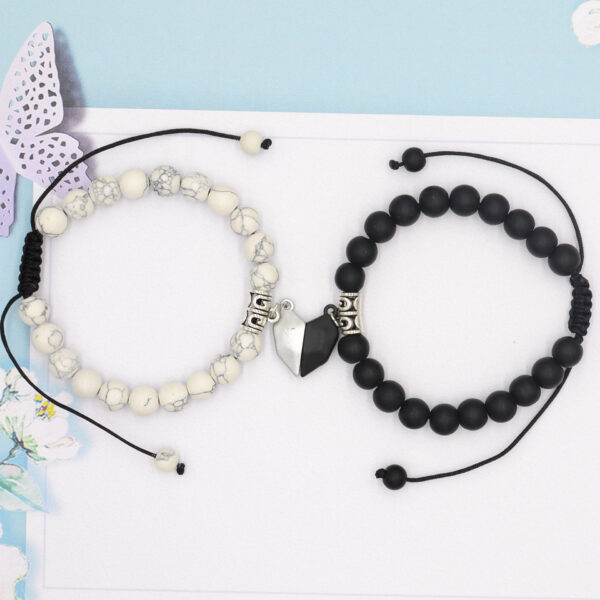 Wholesale Couple Bracelet Suction Stone Pair of Black Red Rope Love Bracelet Valentine's Day Gift