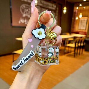 Leather cord [large square] Black and gold panda / Quantity 1 is 1