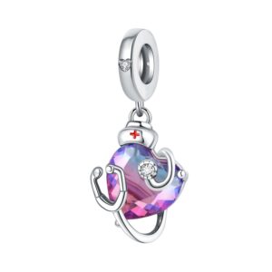 Otc1016-nurse stethoscope gradient heart-shaped pendant