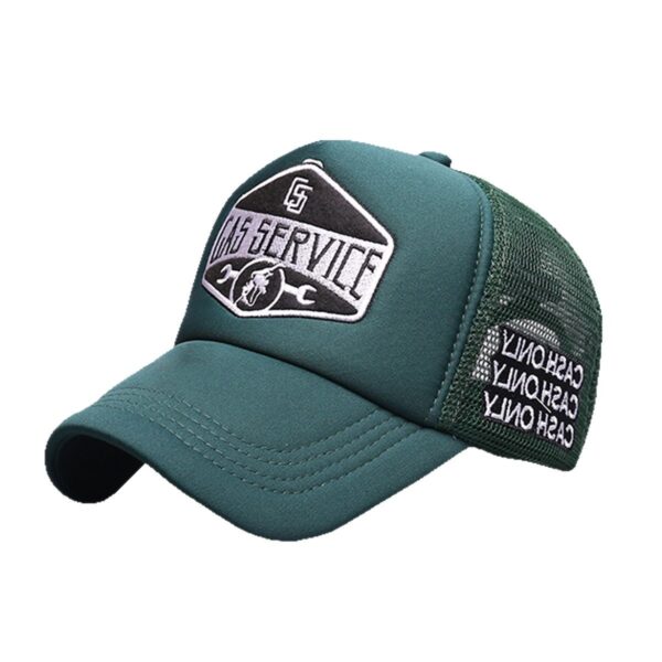 Wholesale Trendy Brand Tooling Hip-hop Hat Letter Embroidery GASSERVICE Truck Driver Street Retro Mesh Hat