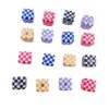 Wholesale 10pcs colorful checkerboard printed square acrylic beads