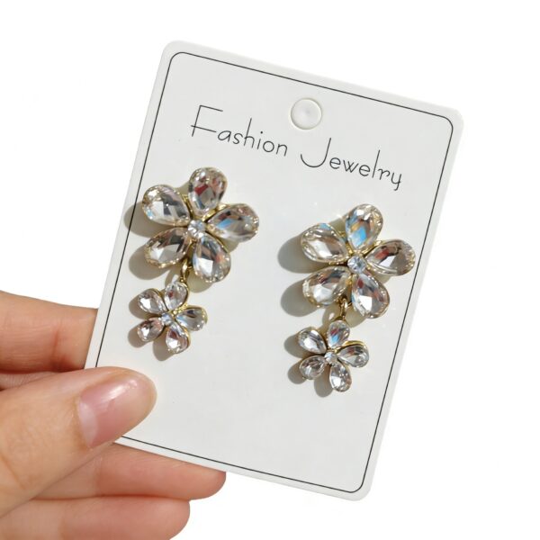 Wholesale Alloy Inlaid Zircon Flower Color Earrings