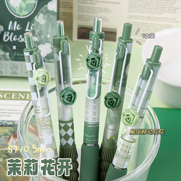 Wholesale Colorful flowers press neutral pen