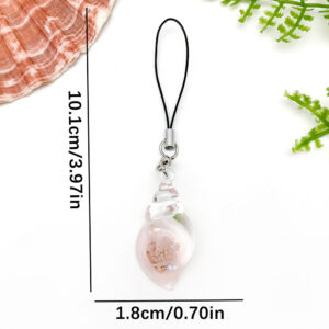 Er1927-transparent pink resin marine conch mobile phone rope-4g [1 piece]