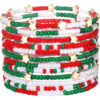 O1CN01hqlMJm1tWNR0CgMdD_2214141365909-0-cib Wholesale Red and Green Christmas Theme Clay Beam Bracelet
