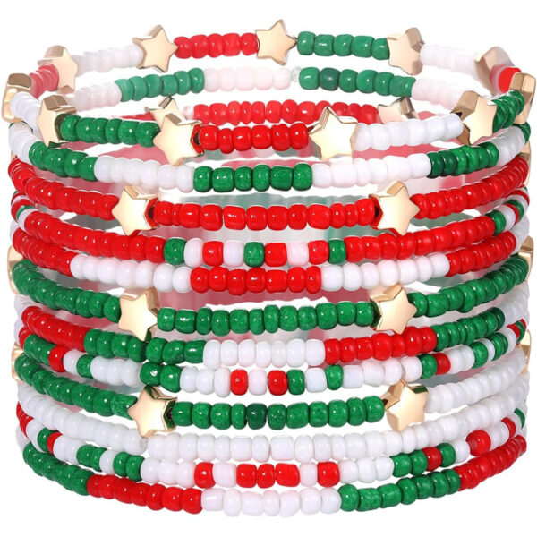 O1CN01hqlMJm1tWNR0CgMdD_2214141365909-0-cib Wholesale Red and Green Christmas Theme Clay Beam Bracelet