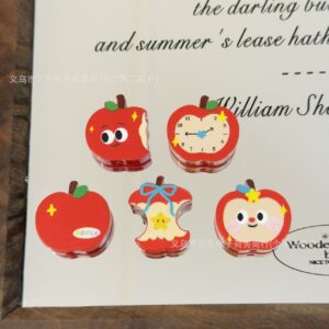 Wholesale 10pcs Apple Alarm Clock Board Embossed Acrylic Beads