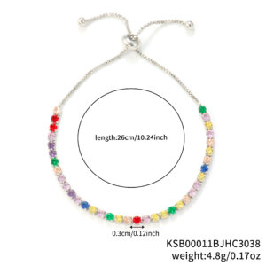 3mm white gold round colored stone