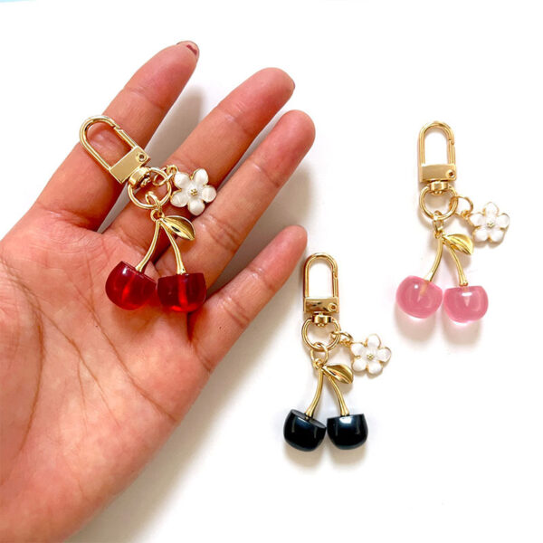 Wholesale Cherry Cute Red Fruit Metal Keychain