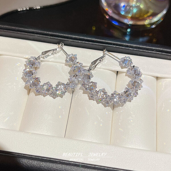 O1CN01hsxuVi1h56RL6aZbc_2208251784225-0-cib Wholesale 925 Silver Needle Sparkling Zircon Crystal Hoop Earrings Luxury Earrings Niche