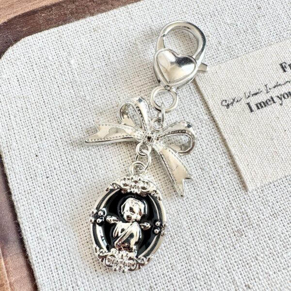 Wholesale Bowknot Pendant Bag Charm Retro Angel Keychain