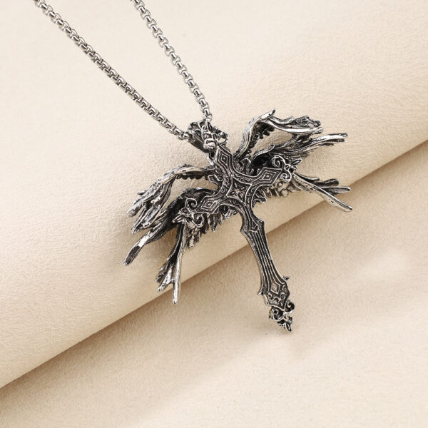 Wholesale Creative Retro Six-Winged Angel Wings Pendant Necklace