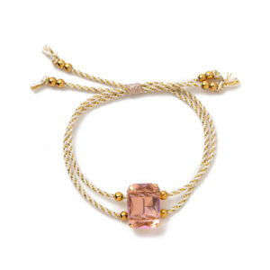 Pink square diamond bracelet