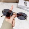 Wholesale Letter frameless diamond inlaid oval frame sunglasses