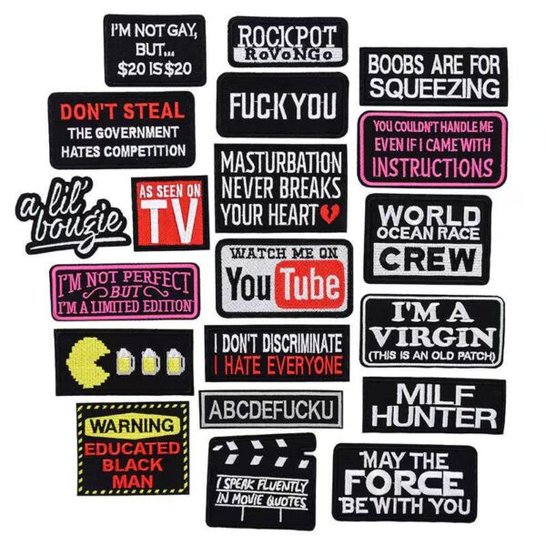 Wholesale English entry humorous letter cartoon embroidery DIY Patches