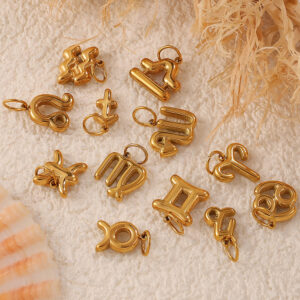 Wholesale Stainless steel twelve zodiac necklace pendant accessories