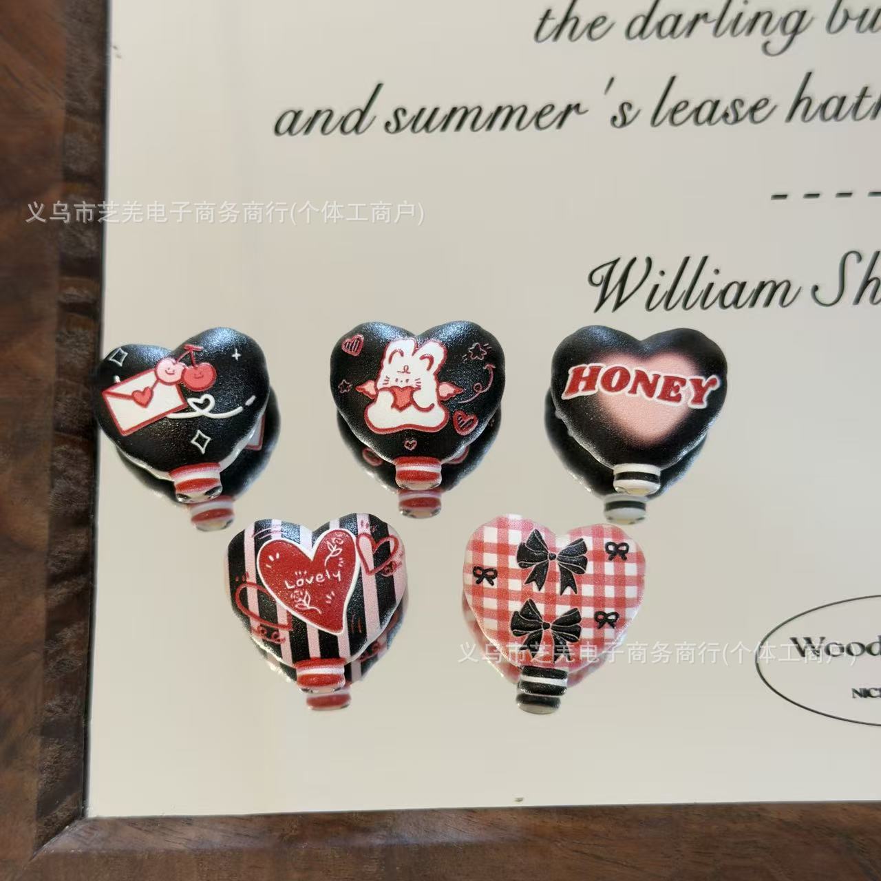 Wholesale Love Envelope Rabbit Balloon Acrylic Beads
